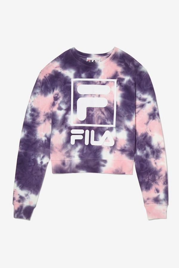 Moletons Fila Mulher Roxo/Rosa - Fila Ashley Tie Dye Crewneck Portugal Online,MVJX-67243